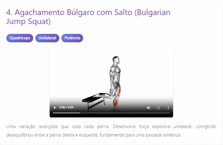 Agachamento bulgaro com salto